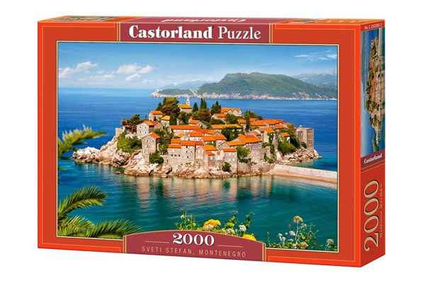 Castorland (C-200580) - "Kleines Inseldorf in Montenegro" - 2000 Teile Puzzle
