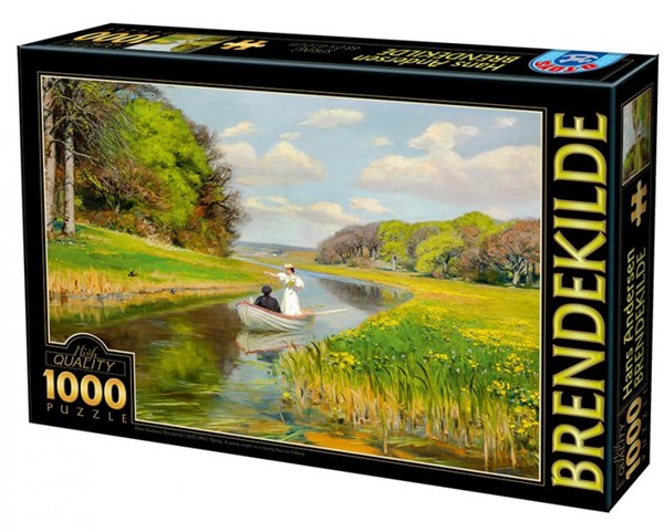 D-Toys (72795-BR01) - "Hans Andersen Brendekilde, A You Couple in a Rowing Boat on Odense" - 1000 Teile Puzzle