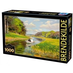 D-Toys (72795-BR01) - "Hans Andersen Brendekilde, A You Couple in a Rowing Boat on Odense" - 1000 Teile Puzzle