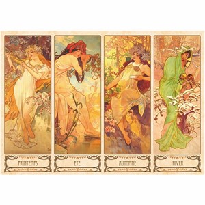 D-Toys (66930-MU09) - Alphonse Mucha: "Jahreszeiten" - 1000 Teile Puzzle