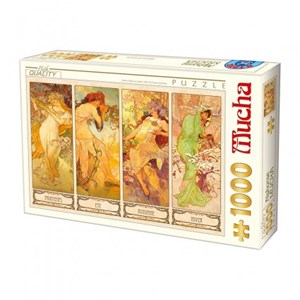 D-Toys (66930-MU09) - Alphonse Mucha: "Jahreszeiten" - 1000 Teile Puzzle