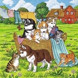 Ravensburger (08002) - "Süße Katzen und Hunde" - 49 Teile Puzzle