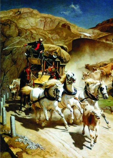 Gold Puzzle (60379) - Rudolf Koller: "The Gotthardpost" - 2000 Teile Puzzle