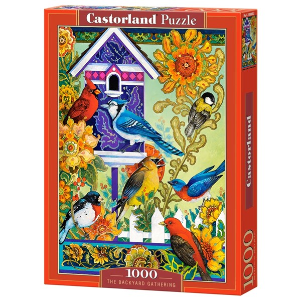Castorland (C-104000) - David Galchutt: "Versammlung am Vogelhaus" - 1000 Teile Puzzle