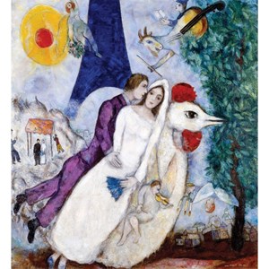 Puzzle Michele Wilson (A956-250) - Marc Chagall: "The Bridal Pair with the Eiffel Tower" - 250 Teile Puzzle