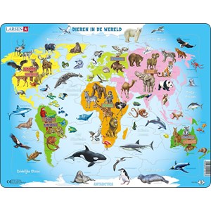Larsen (A34-NL) - "Animals of the World - NL" - 28 Teile Puzzle