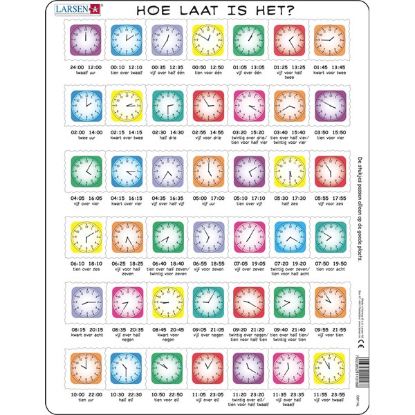 Larsen (OB7-NL) - "Learn the Clock - NL" - 42 Teile Puzzle
