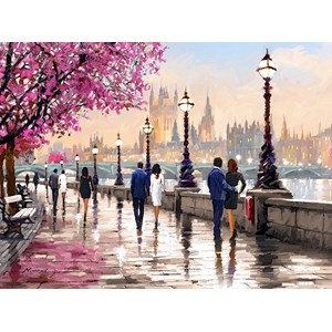 Castorland (C-200566) - Richard Macneil: "Abendlicher Spaziergang entlang der Uferpromenade" - 2000 Teile Puzzle