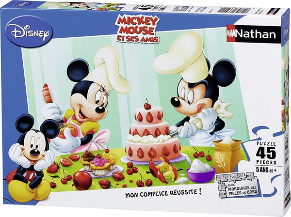 Nathan (86465) - "Mickey, Nachmittags-Gebäck" - 45 Teile Puzzle