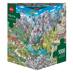 Heye (29680) - Birgit Tanck: "Alpines Treiben" - 1000 Teile Puzzle