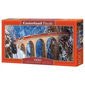 Castorland (B-060016) - "Landwasserviadukt in den Schweizer Alpen" - 600 Teile Puzzle