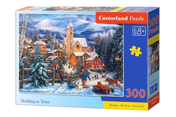 Castorland (B-030194) - "Schlitten fahren am Stadtrand" - 300 Teile Puzzle