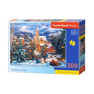 Castorland (B-030194) - "Schlitten fahren am Stadtrand" - 300 Teile Puzzle