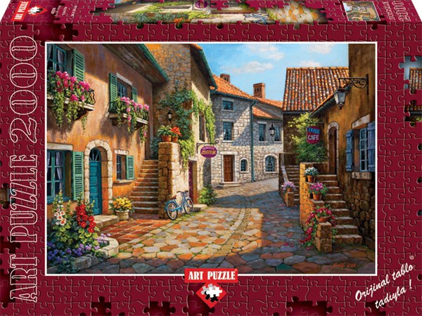 Art Puzzle (4709) - Sung Kim: "Verträumte Dorfstraße" - 2000 Teile Puzzle