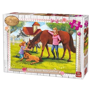 King International (05297) - "Girls & Horses" - 100 Teile Puzzle