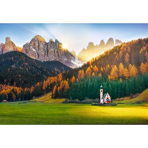 Trefl (26134) - "Kirche in Dolomiten, Italien" - 1500 Teile Puzzle