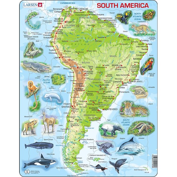 Larsen (A25-GB) - "South America" - 65 Teile Puzzle