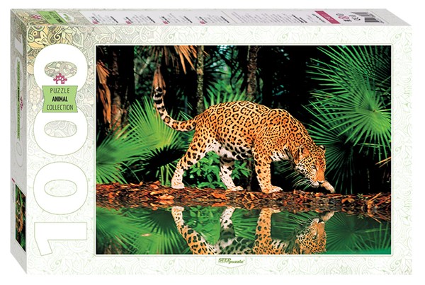 Step Puzzle (79011) - "Leopard am Wasser" - 1000 Teile Puzzle