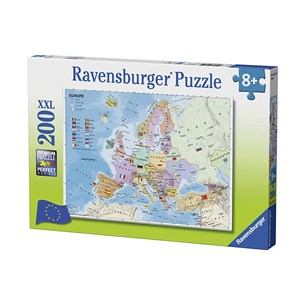 Ravensburger (12841) - "Karte von Europa in Französisch" - 200 Teile Puzzle