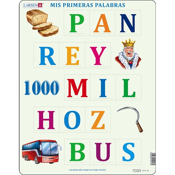 Larsen (LS40-ES) - "Mis Primeras Palabras - ES" - 15 Teile Puzzle