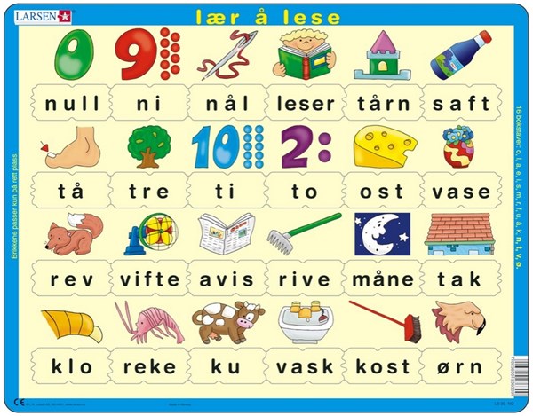 Larsen (LS30-NO) - "Learn to read - NO" - 24 Teile Puzzle