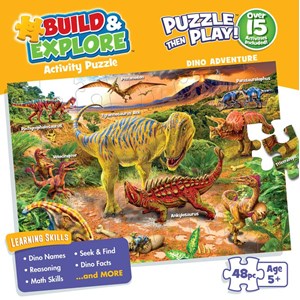Buffalo Games (39043) - "Dino Adventure (Build and Explore)" - 48 Teile Puzzle