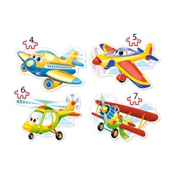 Castorland (B-04447) - "Flugzeuge" - 4 5 6 7 Teile Puzzle