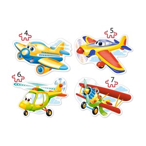 Castorland (B-04447) - "Flugzeuge" - 4 5 6 7 Teile Puzzle
