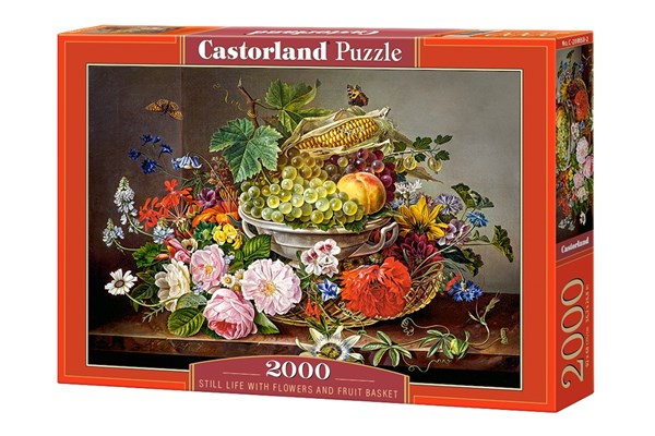 Castorland (C-200658) - "Stillleben aus Blumen und Fruchtkorb" - 2000 Teile Puzzle