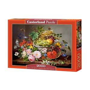 Castorland (C-200658) - "Stillleben aus Blumen und Fruchtkorb" - 2000 Teile Puzzle