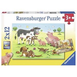 Ravensburger (07590) - "Glückliche Tierfamilien" - 12 Teile Puzzle