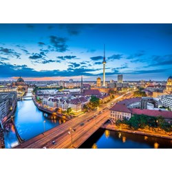 Grafika (02506) - "Deutschland Edition, Skyline von Berlin in der Dämmerung" - 300 Teile Puzzle