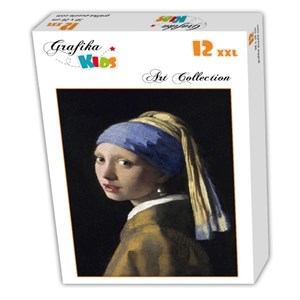 Grafika Kids (00149) - Johannes Vermeer: "Das Mädchen mit dem Perlenohrring, 1665" - 12 Teile Puzzle