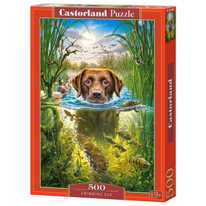 Castorland (B-52882) - "Hund lernt schwimmen" - 500 Teile Puzzle