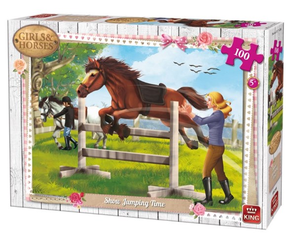 King International (05295) - "Girls & Horses" - 100 Teile Puzzle