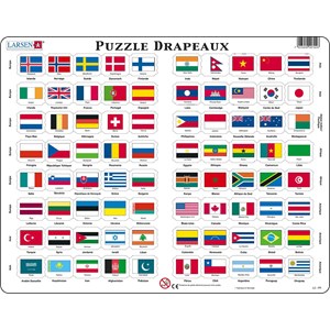 Larsen (L2-FR) - "Flaggen der Welt (auf Französisch)" - 80 Teile Puzzle