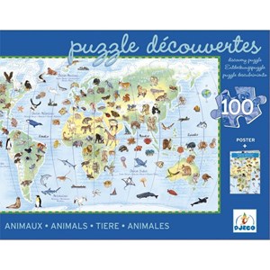 Djeco (07420) - "Tiere der Erde" - 100 Teile Puzzle