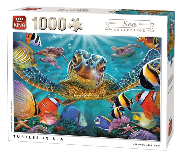 King International (05617) - "Schildkröten im Meer" - 1000 Teile Puzzle