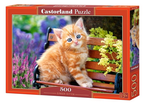 Castorland (B-52240) - "Niedliches Katzenkind auf der Bank" - 500 Teile Puzzle