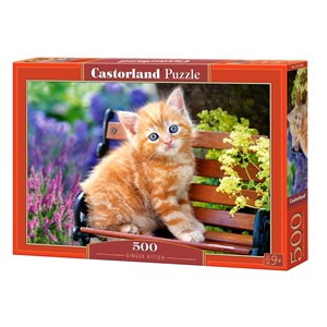 Castorland (B-52240) - "Niedliches Katzenkind auf der Bank" - 500 Teile Puzzle