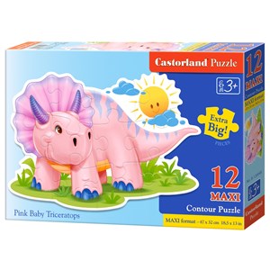 Castorland (B-120048) - "Pink Baby Triceratop" - 12 Teile Puzzle