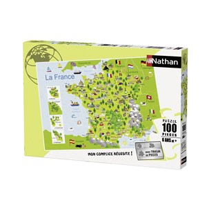 Nathan (86732) - "Frankreichkarte" - 100 Teile Puzzle