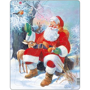 Larsen (JUL7) - "Der Weihnachtsmann im Wald" - 32 Teile Puzzle