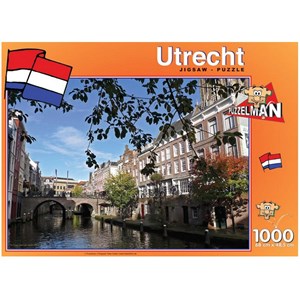 PuzzelMan (424) - "Die Niederlande, Utrecht, Blick auf den Kanal" - 1000 Teile Puzzle