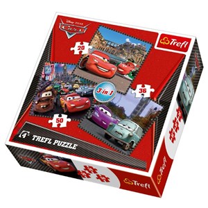 Trefl (34105) - "Cars 2, Reisen in ganz Europa" - 20 36 50 Teile Puzzle