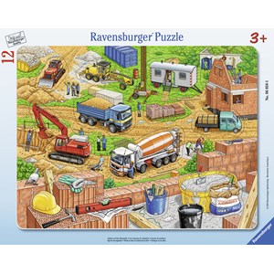 Ravensburger (06058) - "Arbeit auf der Baustelle" - 12 Teile Puzzle