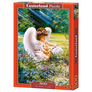 Castorland (B-52820) - "Kleiner Engel mit Kaninchen" - 500 Teile Puzzle