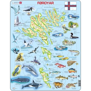 Larsen (A15-FO) - "Faröer Inseln mit Tieren" - 63 Teile Puzzle