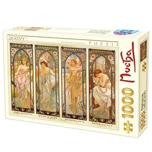 D-Toys (66930-MU08) - Alphonse Mucha: "Die Momente des Tages" - 1000 Teile Puzzle