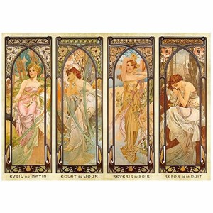 D-Toys (66930-MU08) - Alphonse Mucha: "Die Momente des Tages" - 1000 Teile Puzzle